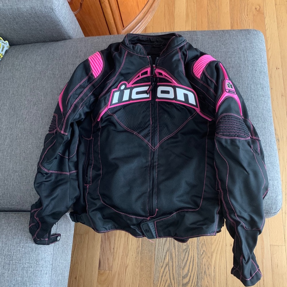 Icon Contra Pink Motorcycle Jacket